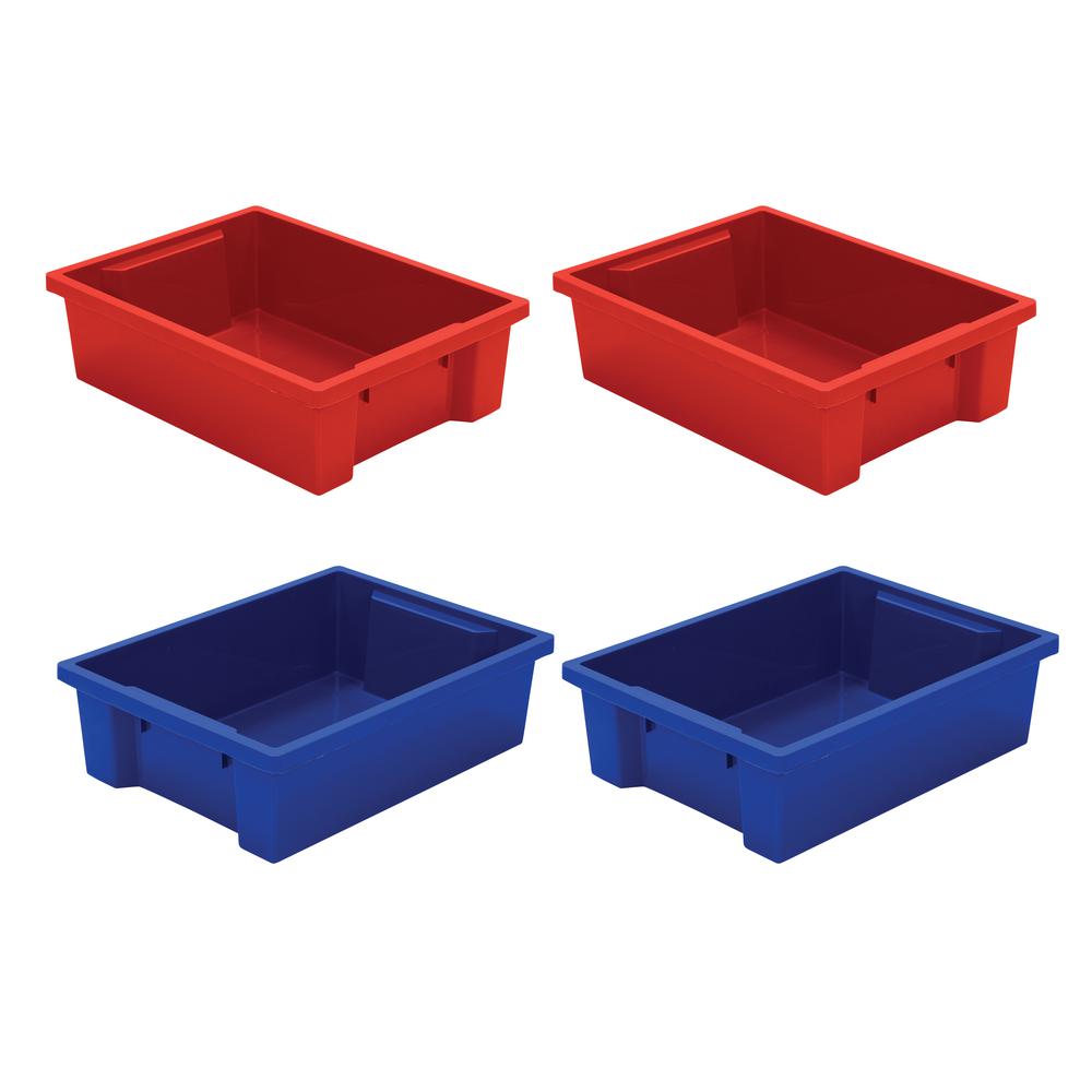 Best-Rite Tubs - Set Of 4 (2 Red, 2 Blue). Picture 1