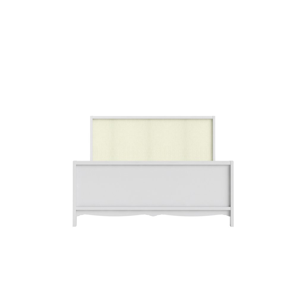 Biscayne Queen Bed with Slat Roll, White/Textile Beige. Picture 2