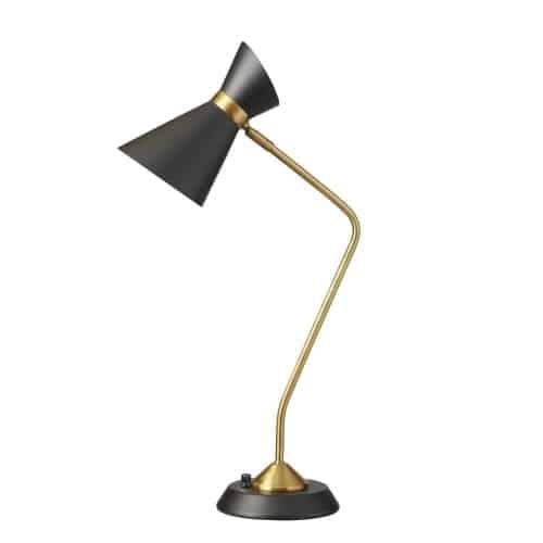 1LT Table Lamp w/ Black Shade, VB. The main picture.