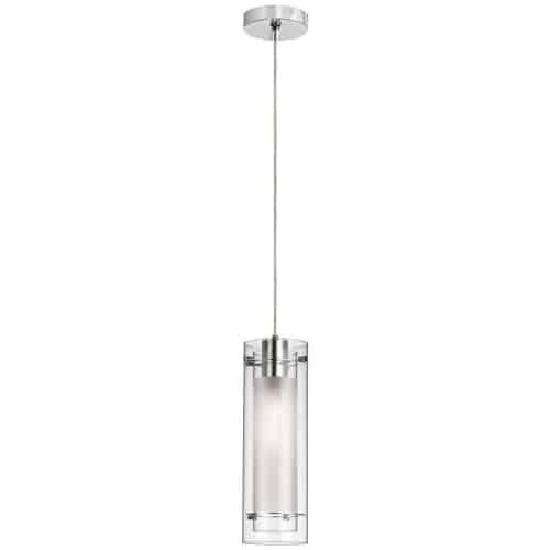 Single Pendant Clear Frosted Glass. Picture 1