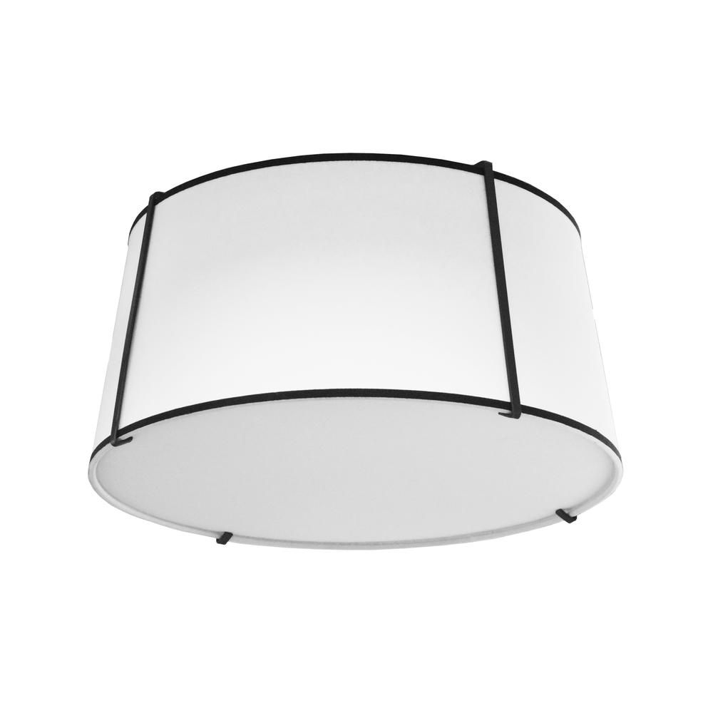 3 Light Trapezoid Flush Mount Black White Shade with 790 Diffuser. Picture 2