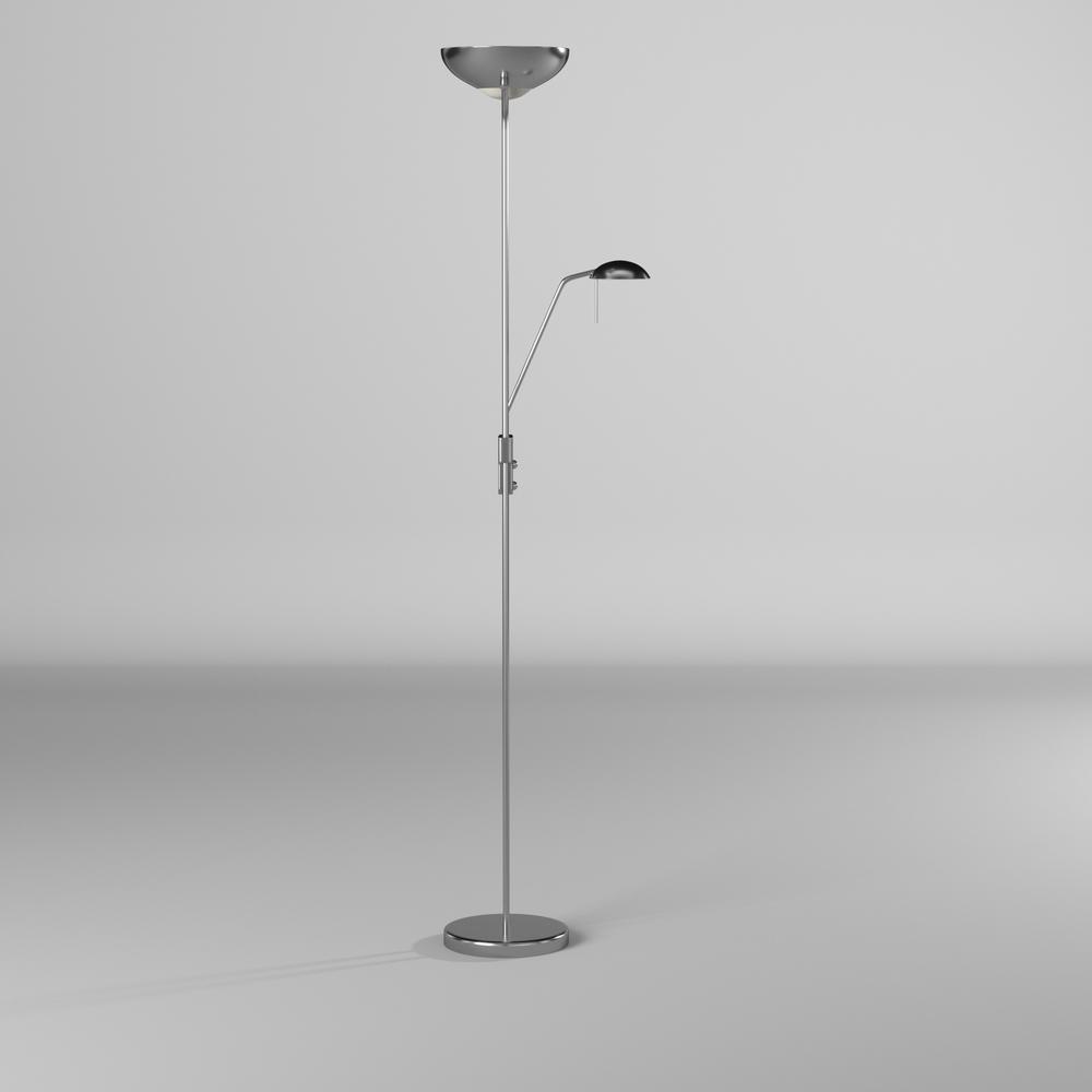 Mother/Son Floor Lamp/Satin Chrome. Picture 6
