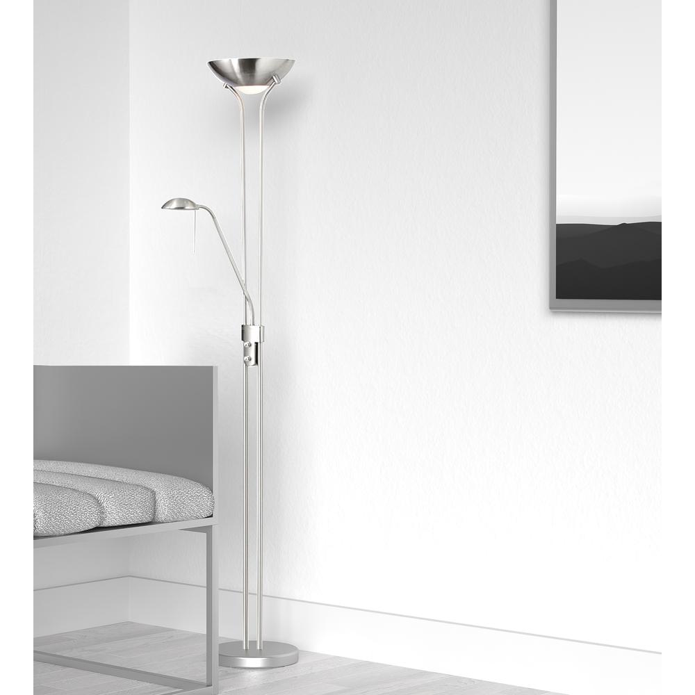 Mother/Son Floor Lamp/Satin Chrome. Picture 2