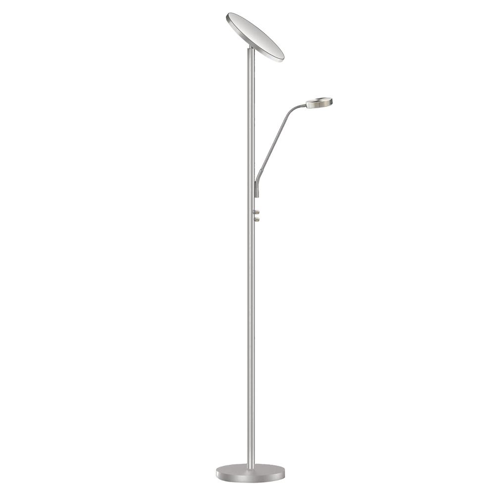 Mother & Son Floor Lamp, Satin Nickel Finish. Picture 1
