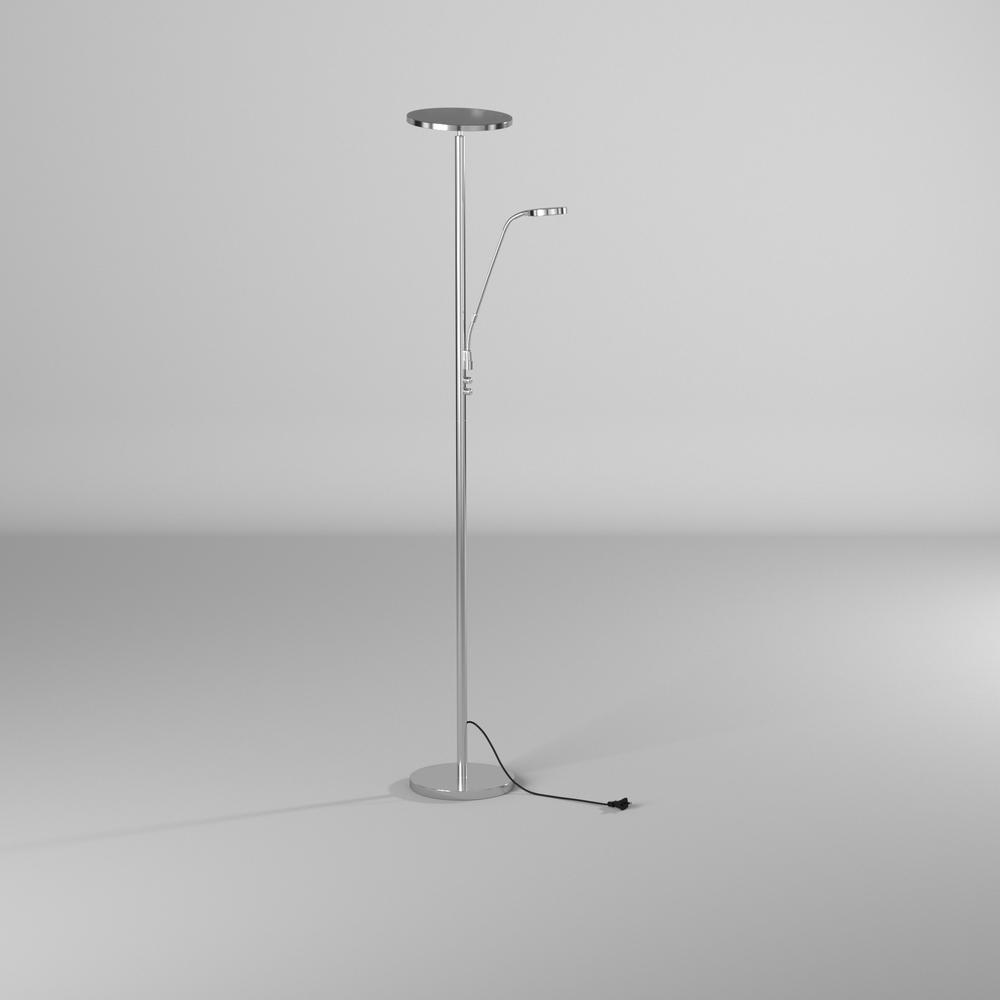 Mother & Son Floor Lamp, Satin Nickel Finish. Picture 4