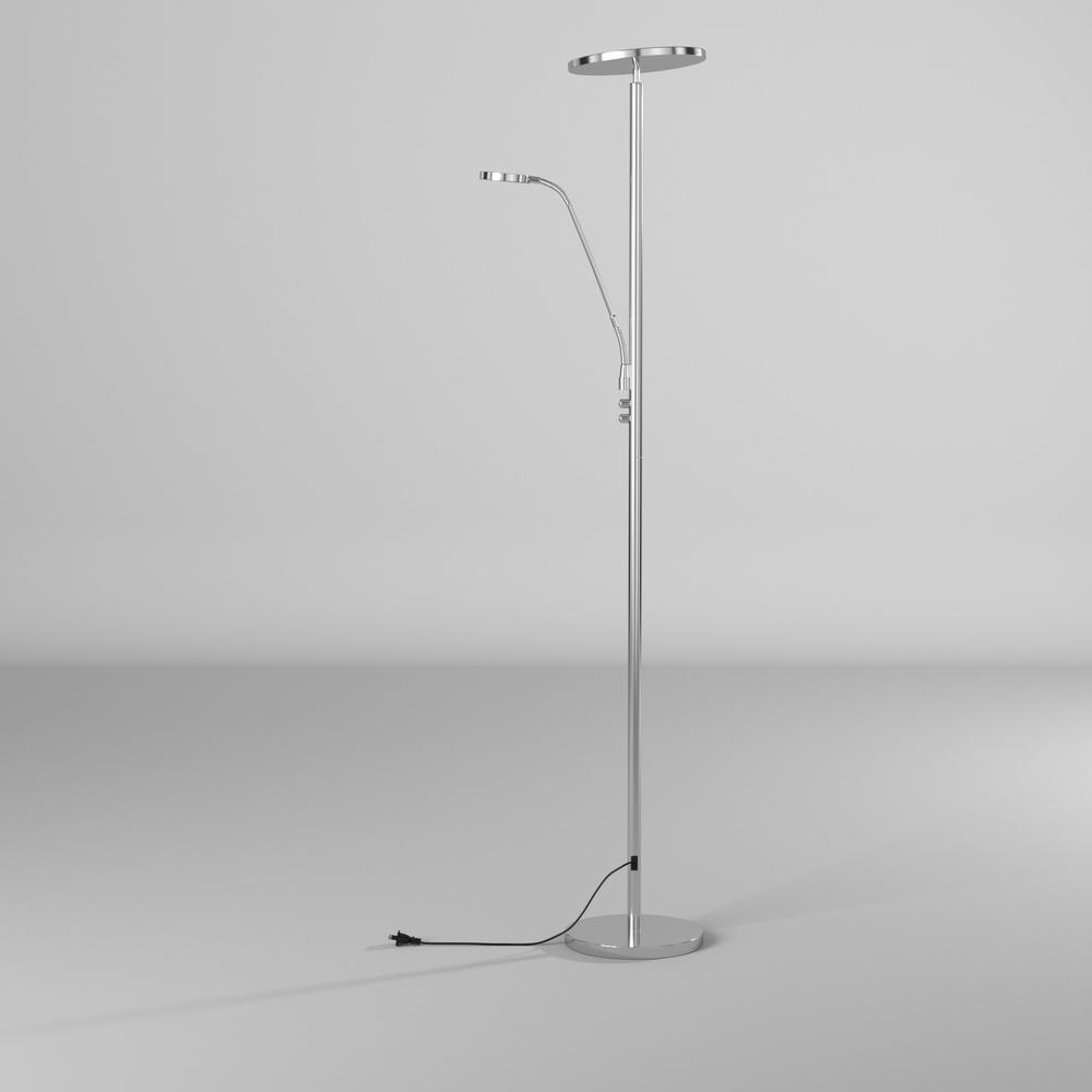 Mother & Son Floor Lamp, Satin Nickel Finish. Picture 5