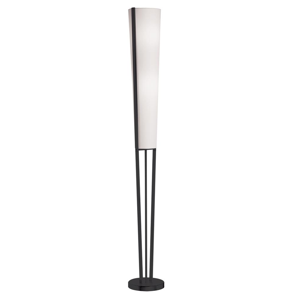 2LT Incand Floor Lamp, MB, WH Shade. Picture 1