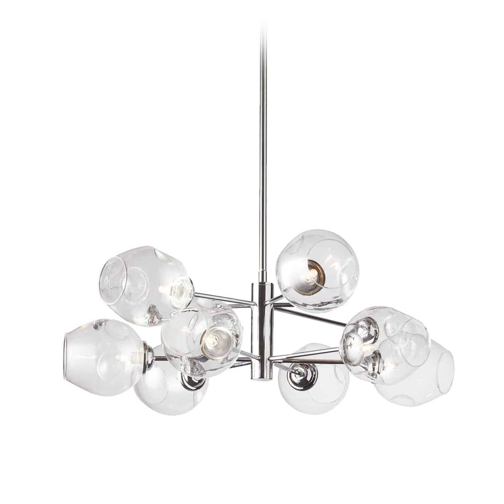 8LT Halogen Chandelier, PC with Clear Glass. Picture 1