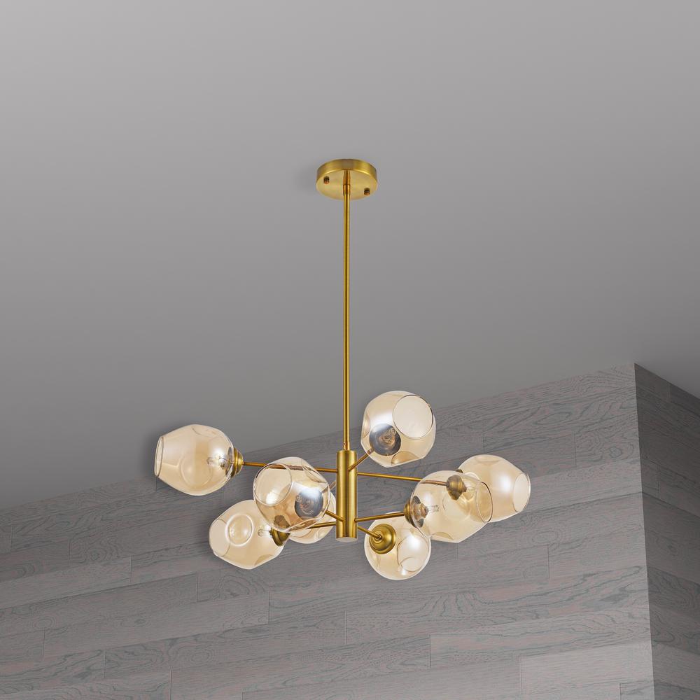 8LT Halogen Chandelier, VB with Champagne Glass. Picture 2
