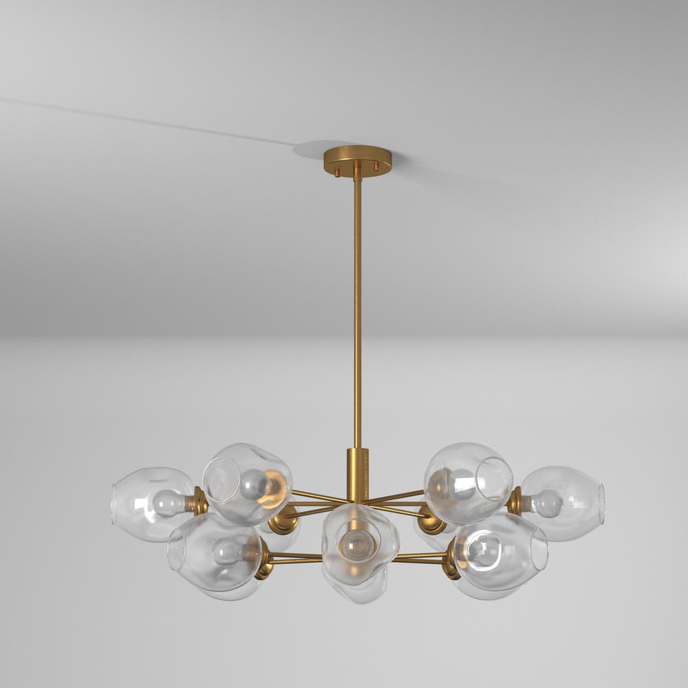 12LT Chandelier, VB with Clear Glass. Picture 5