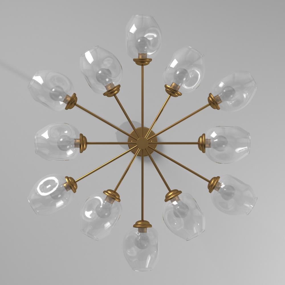 12LT Chandelier, VB with Clear Glass. Picture 6