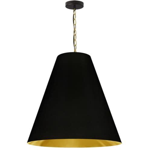 1LT Anaya Large Pendant,  AGB, BK/GLD Shade. Picture 1