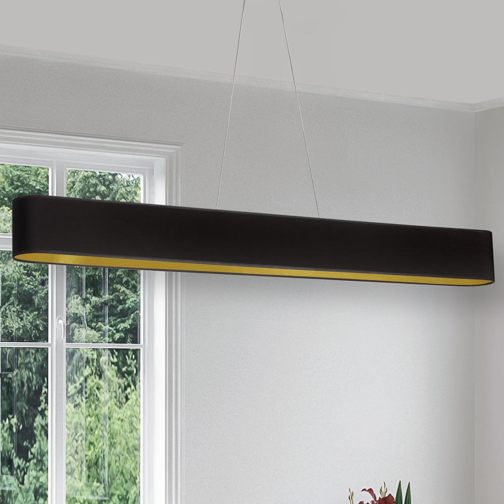 30W Horiz Pendant, BLK/GLD shade, MB. Picture 2
