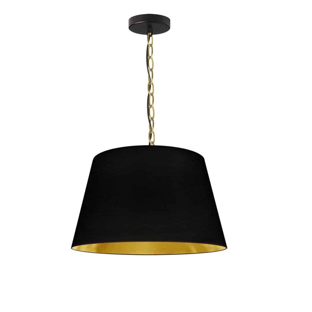 1LT Brynn Small Pendant, BLK/Gld Shade, AGB. Picture 1