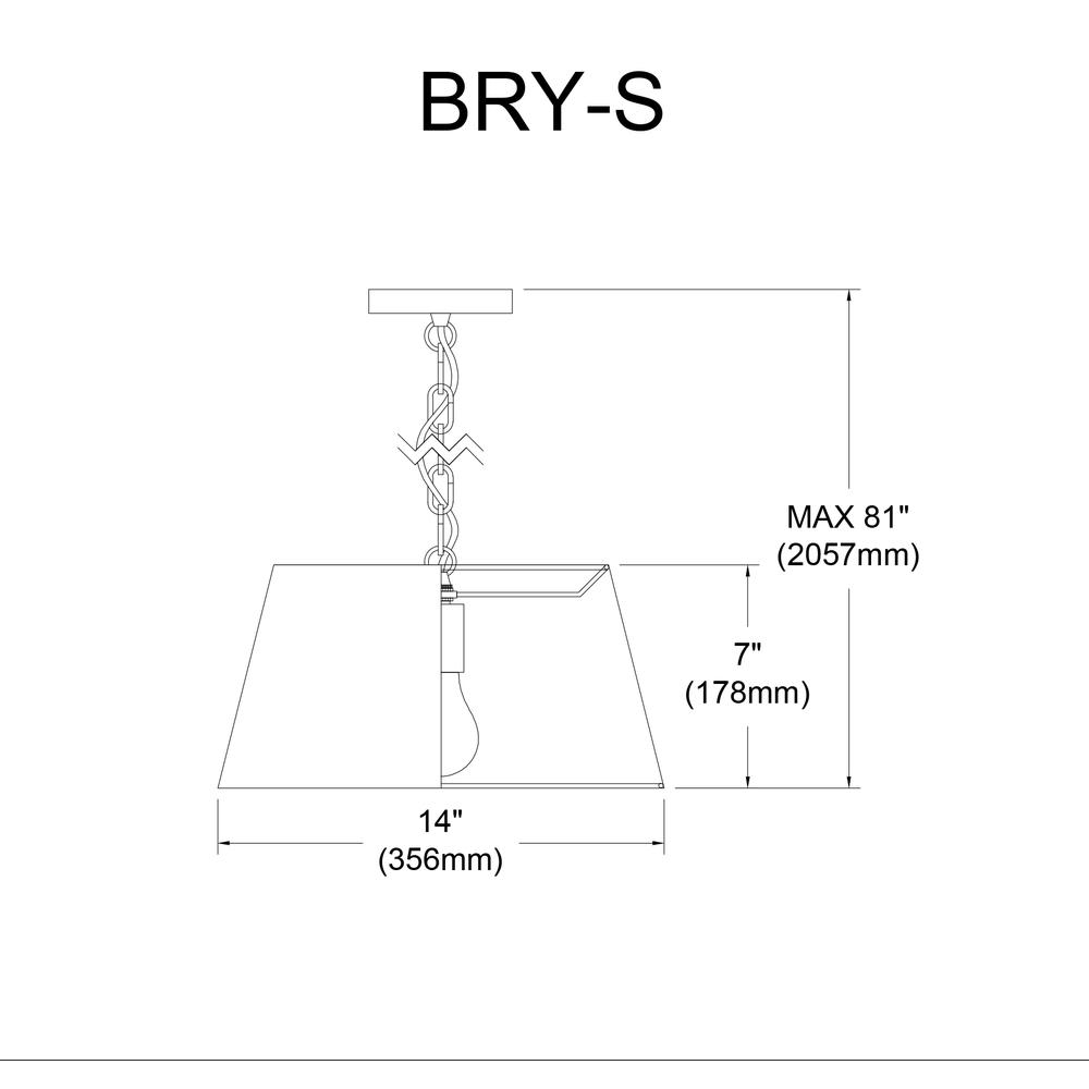 1LT Brynn Small Pendant, GRY Felt Shade, Black. Picture 3