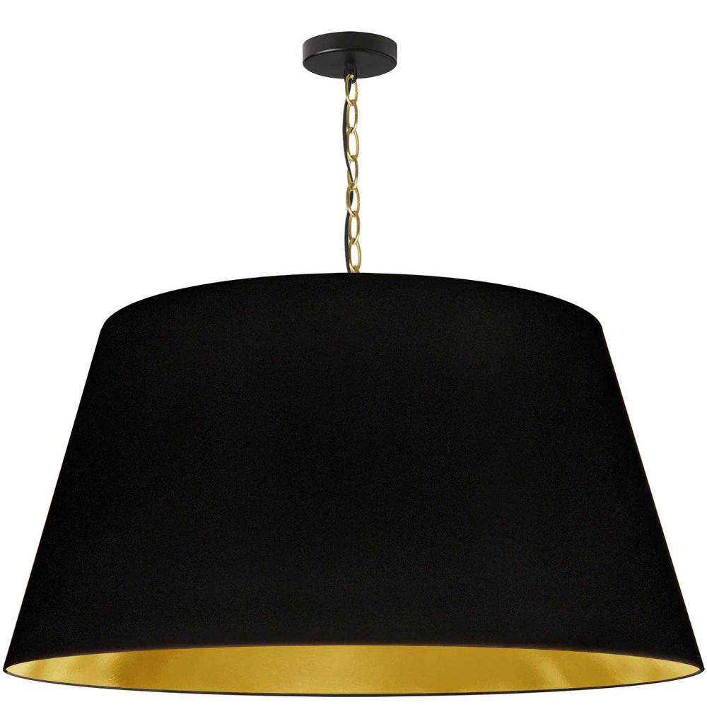 1LT Brynn X-Large Pendant, BLK/Gld Shade, AGB. Picture 1
