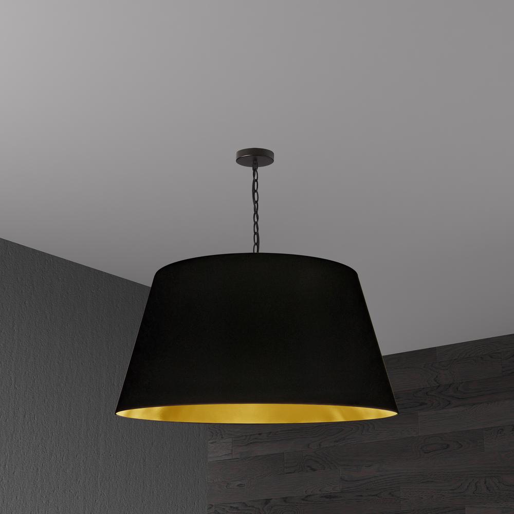 1LT Brynn X-Large Pendant, Blk/Gld Shade, Black. Picture 2