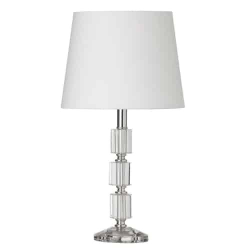 1LT Table Lamp 3Crystal column w/Wht Shd. Picture 1