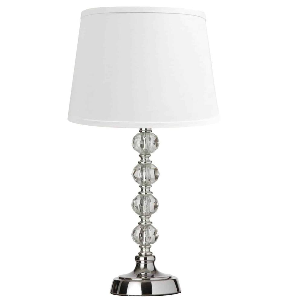 1LT Table Lamp Cut Crystal Ball,Wht Shd. Picture 1