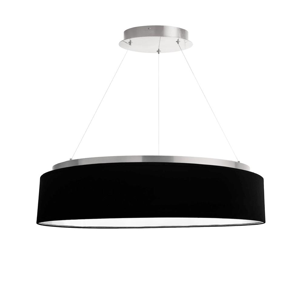 34W Chandelier, SV, BLK Shade. Picture 1