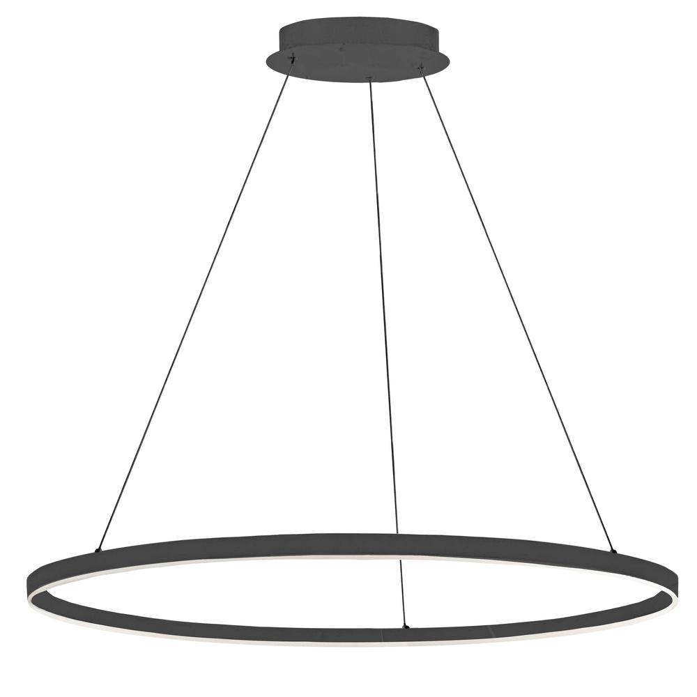 63W Chandelier, Matte Black  with White Acrylic Diffuser     (CIR-3263C-MB). Picture 1