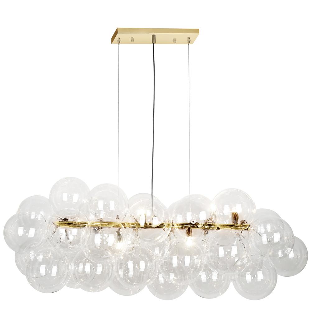10 Light Halogen Horizontal Pendant, Aged Brass with Clear Glass    (CMT-418HP-CLR-AGB). Picture 1