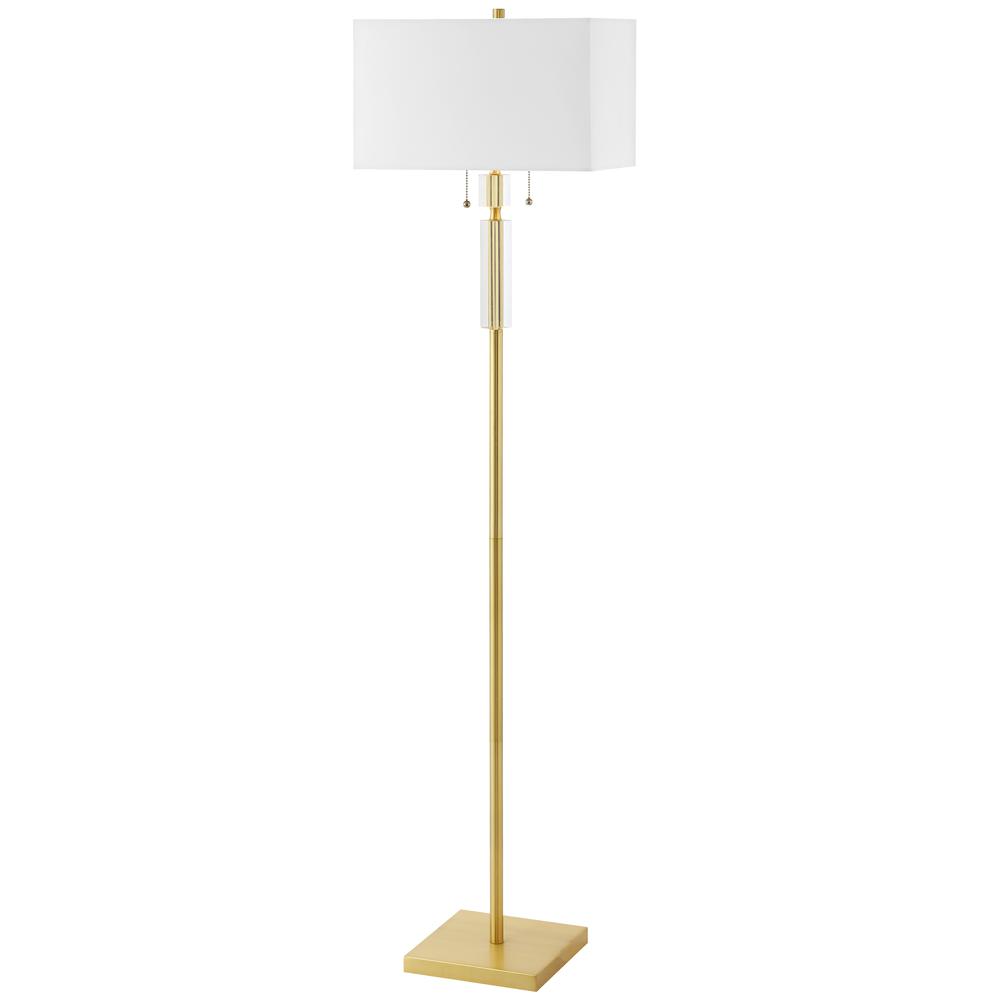 2LT Incandescent Floor Lamp, AGB, WH Shade. Picture 1