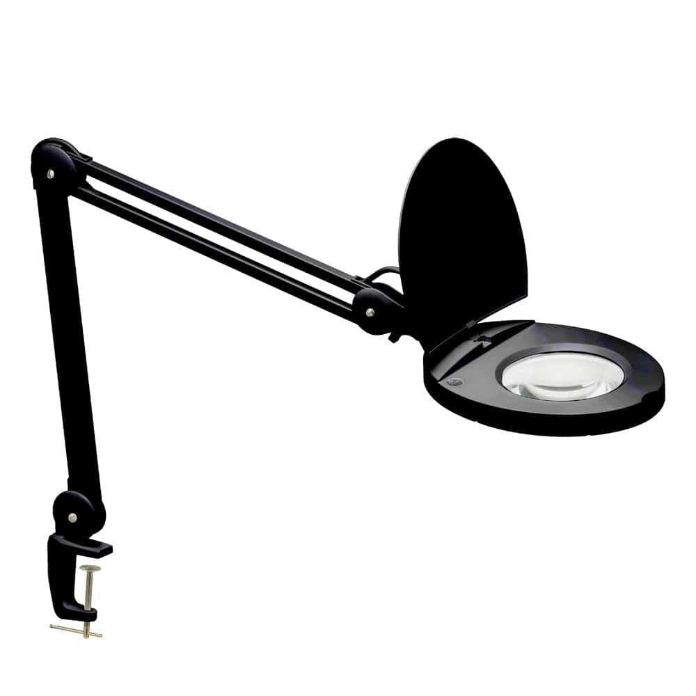 8W LED Magnifier Lamp, Black Finish. Picture 1