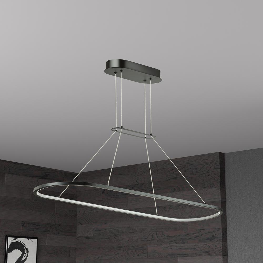 46W Horiz Pendant MB, WH Acrylic Diffuser. Picture 2