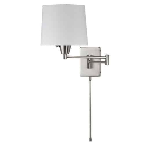 Swing Arm Wall Lamp White Shade. Picture 1