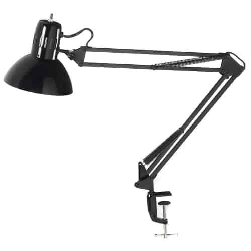 Clamp-On Task Lamp, Gloss Black. Picture 1