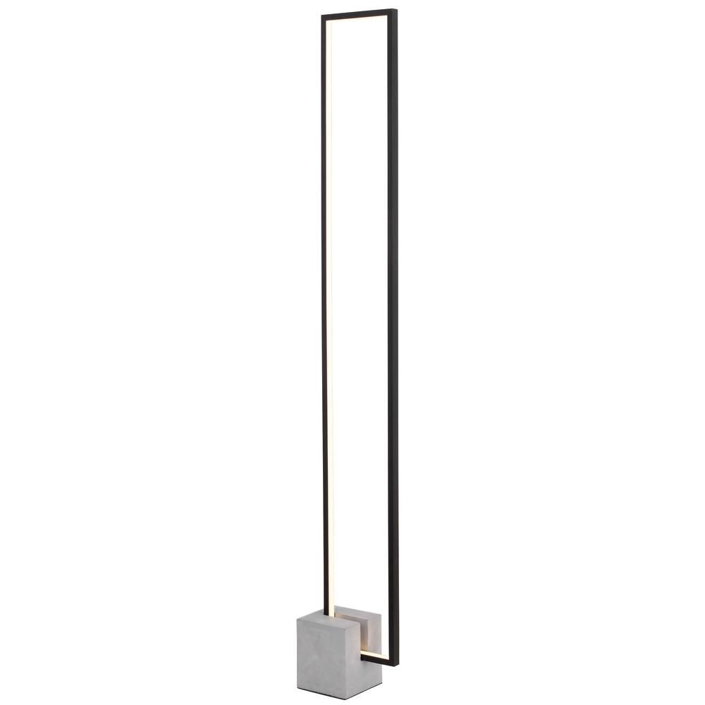 34W Floor Lamp Black With Concrete Base. Picture 1