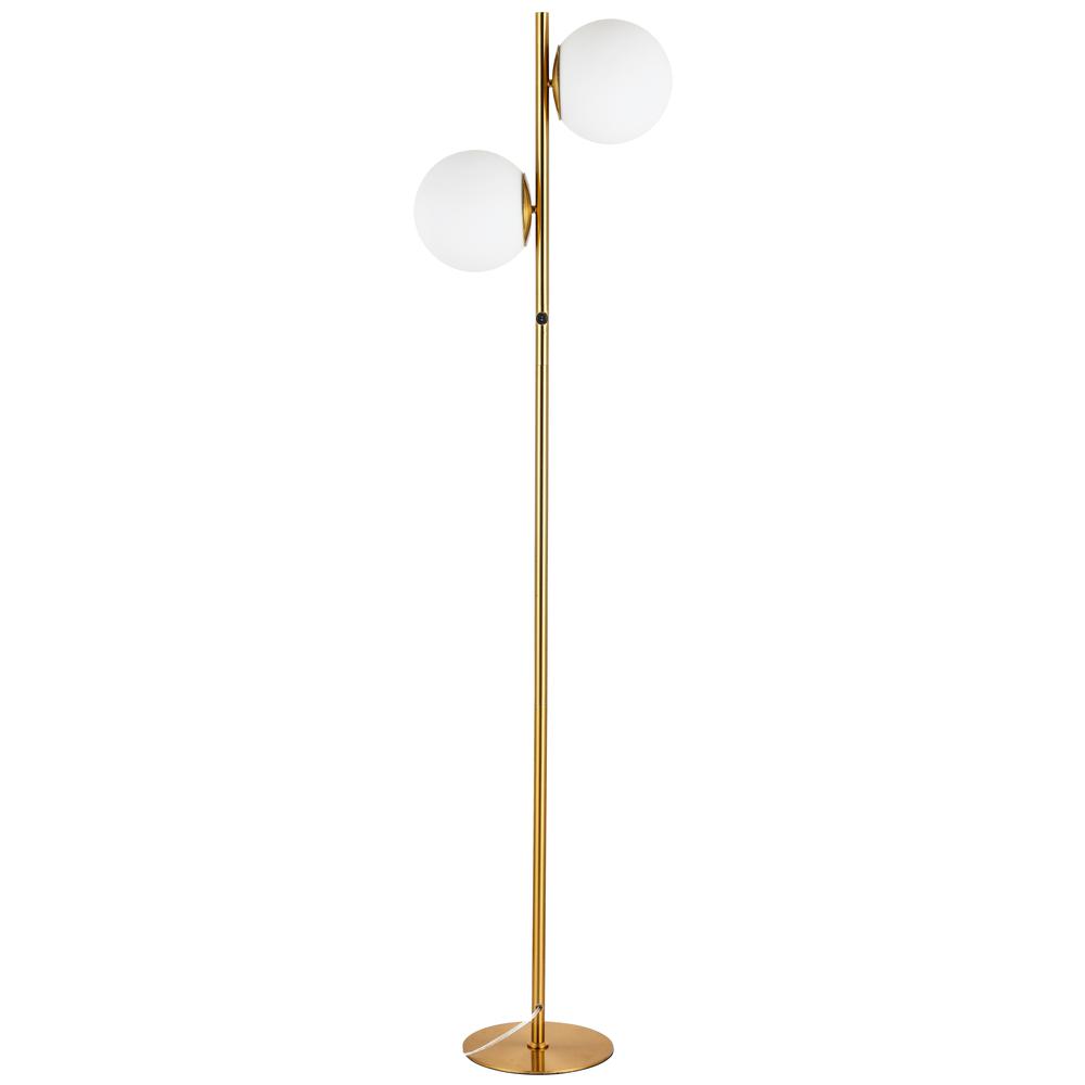 2LT Incandescent Floor Lamp, AGB,WH Opal Glass. Picture 1