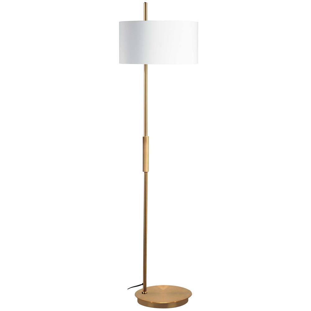 1LT Incandescent FloorLamp, AGB, WH Shade. Picture 1