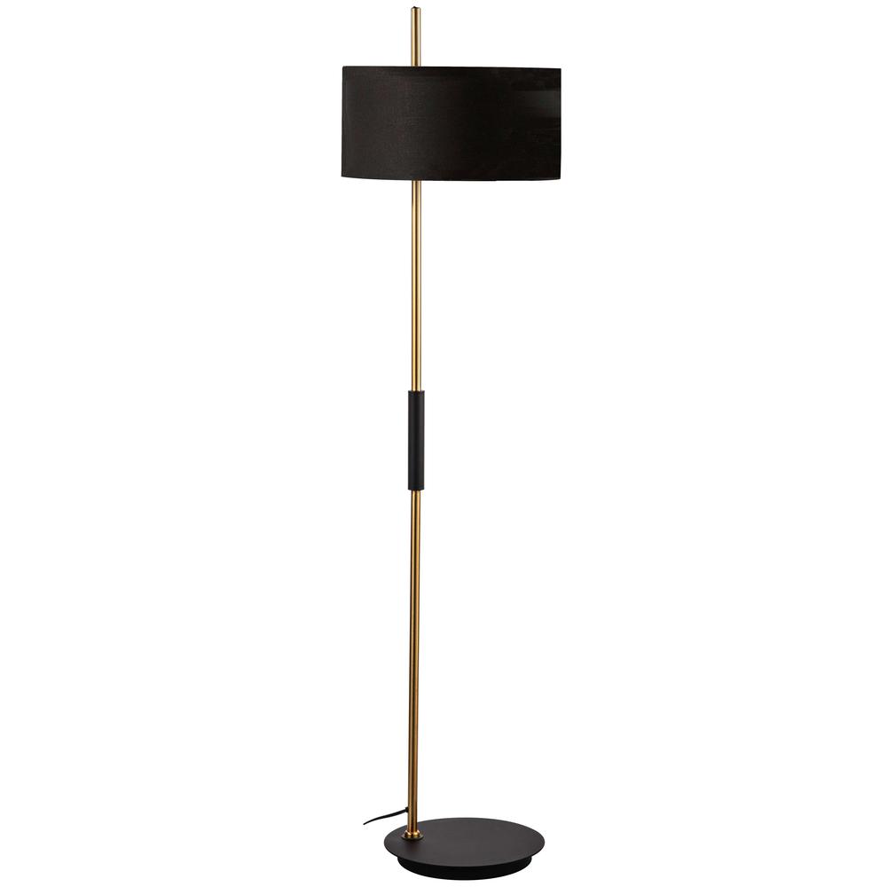 1LT Incandescent Floor Lamp, MB & AGB, BK Shade. Picture 1