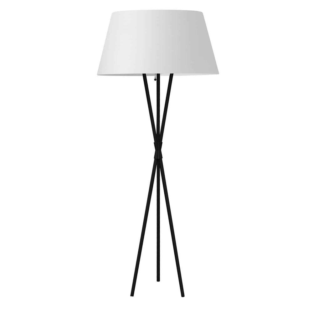 1LT Floor Lamp, MB, WH Shade. Picture 1