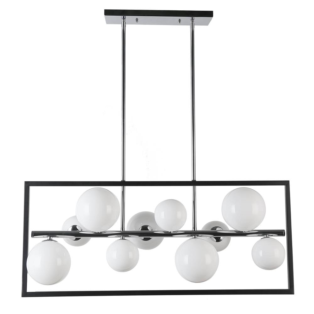 10 Light Halogen Horizontal Pendant Matte Black Finish with Smoked Glass. Picture 3