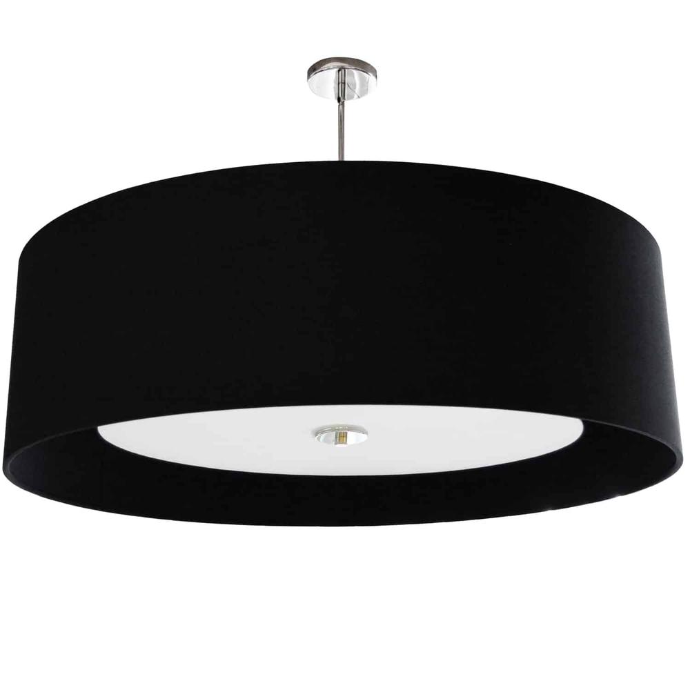 4 Light Helena Pendant Polished Chrome Black with White Diffuser. Picture 1