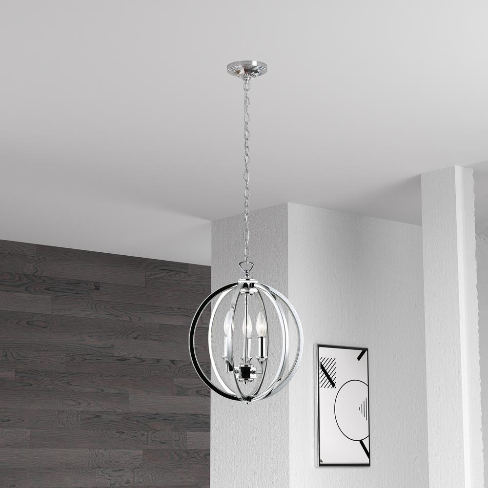 3LT Chandelier, Polished Chrome,Jeweled Accents. Picture 2