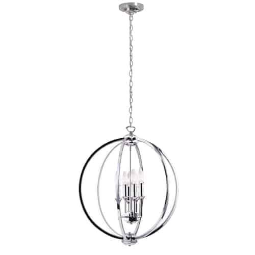 6LT Chandelier, Polished Chrome,Jewelled Accents. Picture 1