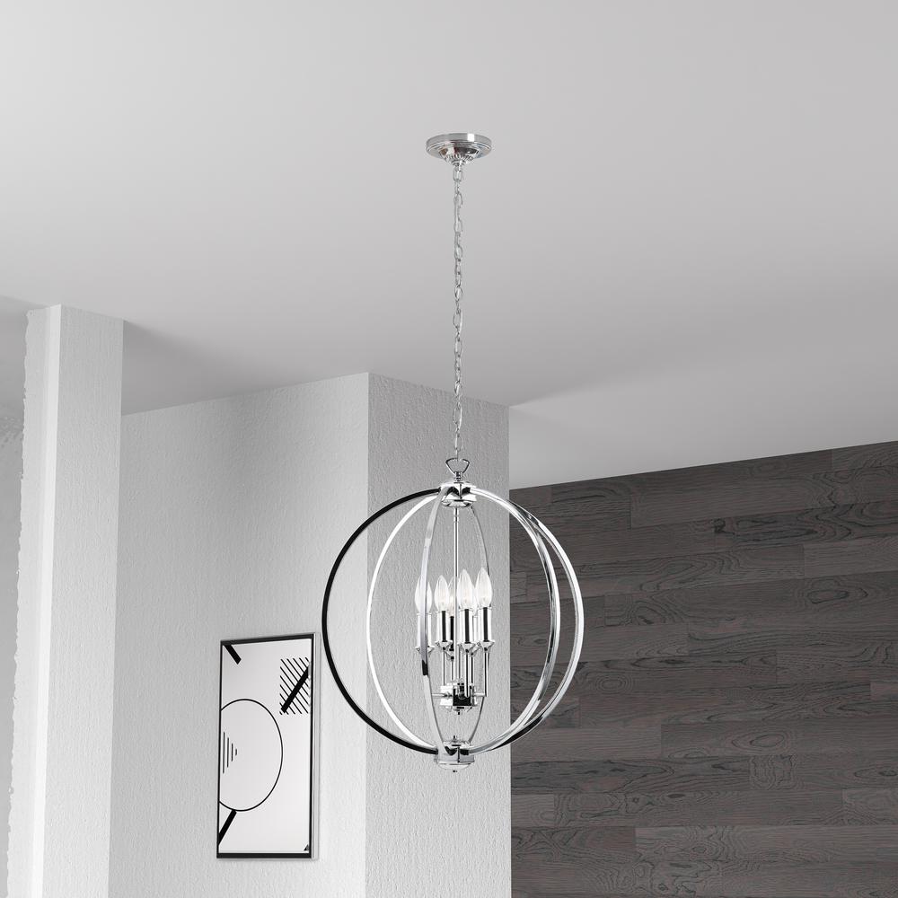 6LT Chandelier, Polished Chrome,Jewelled Accents. Picture 2
