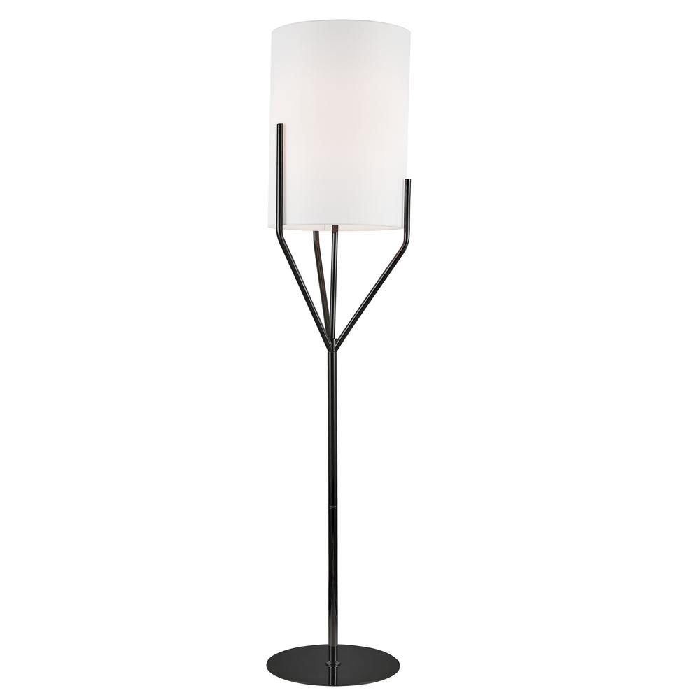 1LT Incandescent Floor Lamp, MB, WH Shade. Picture 1