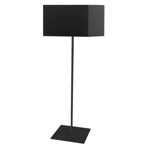 1LT Square Floor Lamp w/ Black Shade. Picture 1