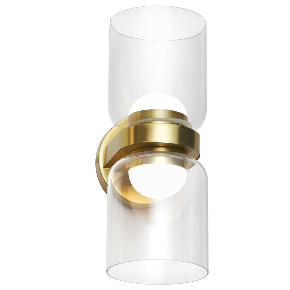 20W Wall Sconce, AGB, CLR Glass. Picture 1