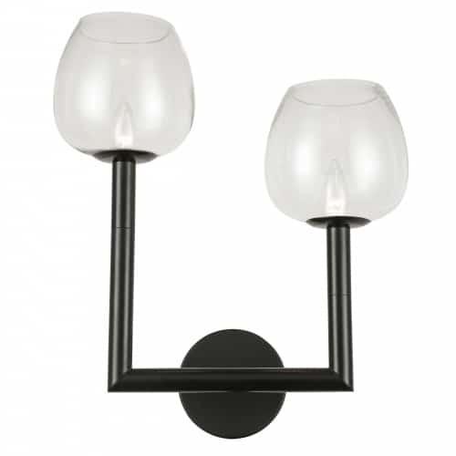 2LT Incandescent Wall Sconce,  MB, CLR Glass. Picture 1
