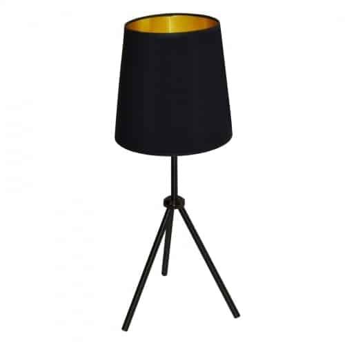 One Light 3 Leg Drum Table Fixture w/BK-GLD Shd. Picture 1