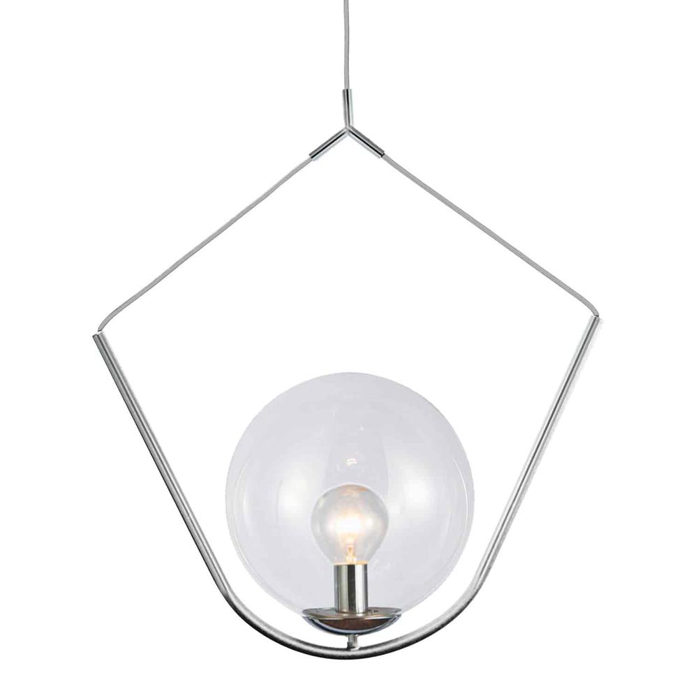 1 Light Incandescent Pendant Polished Chrome Finish with Clear Glass. The main picture.