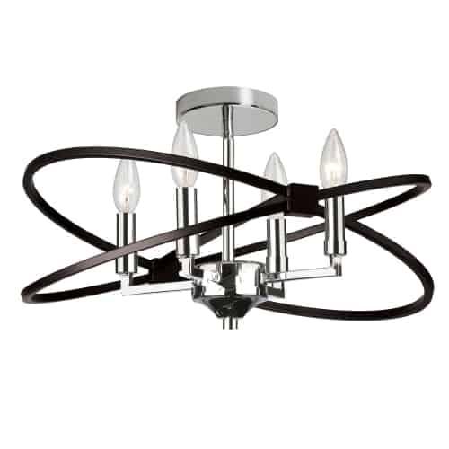 4LT Incandescent Semi Flush, PC and MB. Picture 1