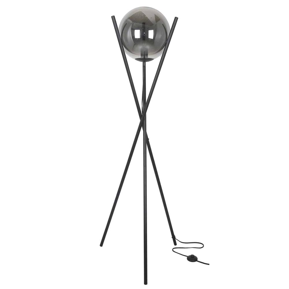 1LT Incand Floor Lamp Matte Black,Smoked Glass. Picture 1