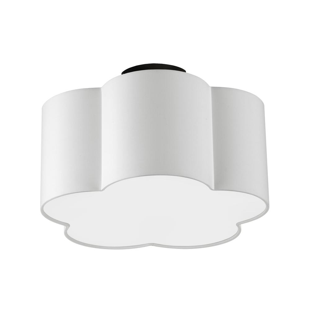 3LT Incandescent Flush Mount, MB, White Shade. Picture 1
